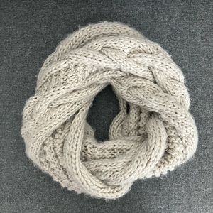 Thick Knit Taupe Infinity Scarf